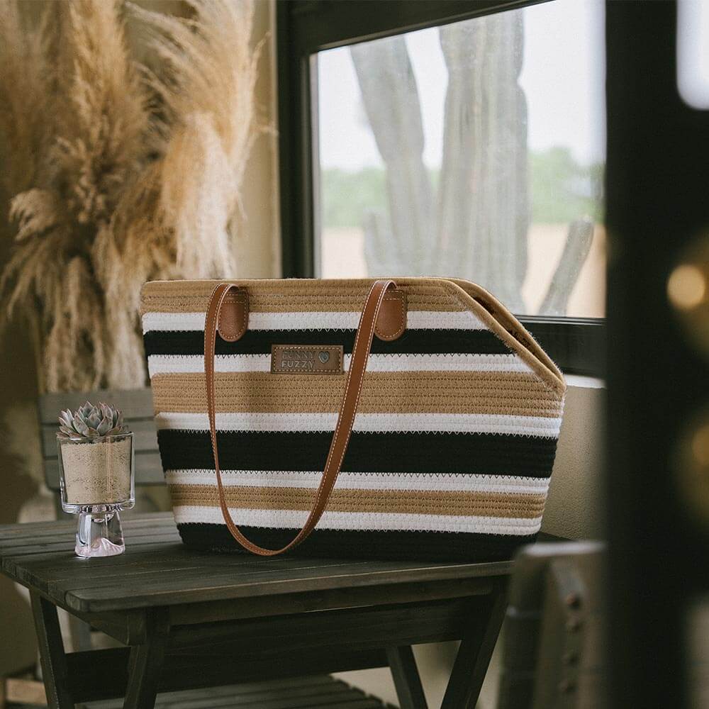 Sac de plage en coton tissé léger fait main transport pour animaux idéal pour les vacances d'été