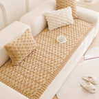 Matelas pour animaux en peluche épaisse motif nid d’abeille housse de canapé décorative douce