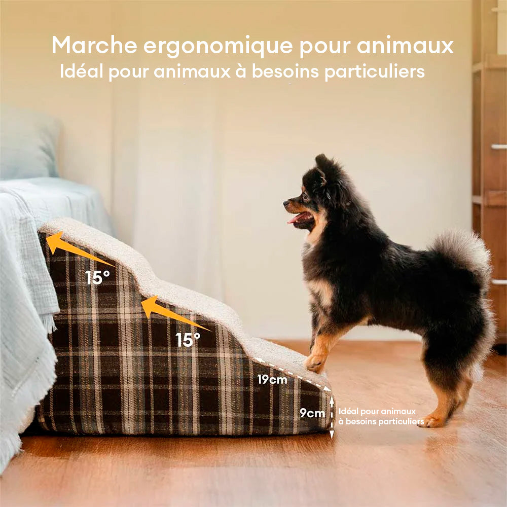 Rampe pour animaux en peluche à carreaux mousse haute densité amovible - ComfyClimb