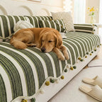 Housse de canapé de protection en chenille à contraste de couleurs irrégulier, douce pour la peau et antidérapante.