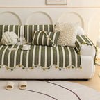 Housse de canapé de protection en chenille à contraste de couleurs irrégulier, douce pour la peau et antidérapante.