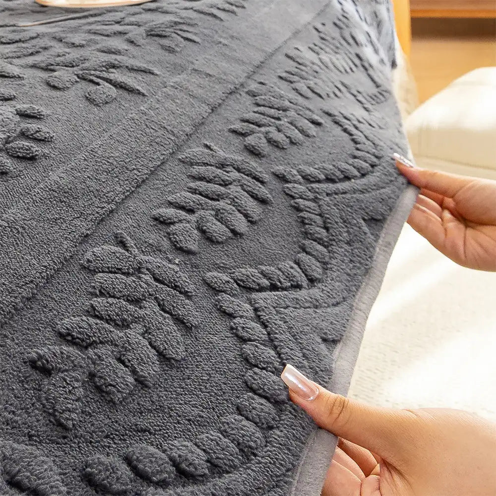 Housse canapé velours jacquard confortable résistante rayures antidérapante