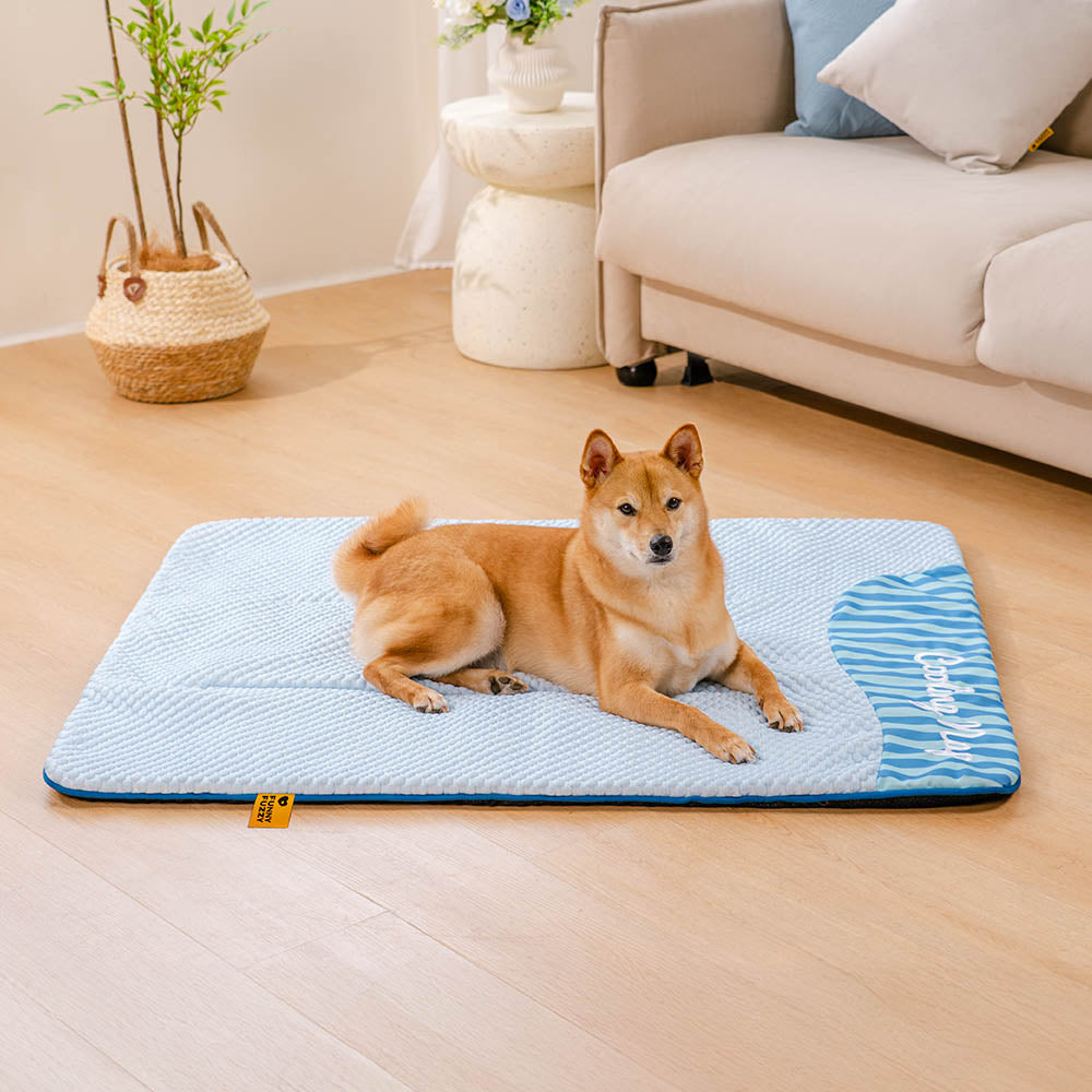 Tapis pour chien grande taille lavable rafraîchissant et antidérapant - Sieste rafraîchissante