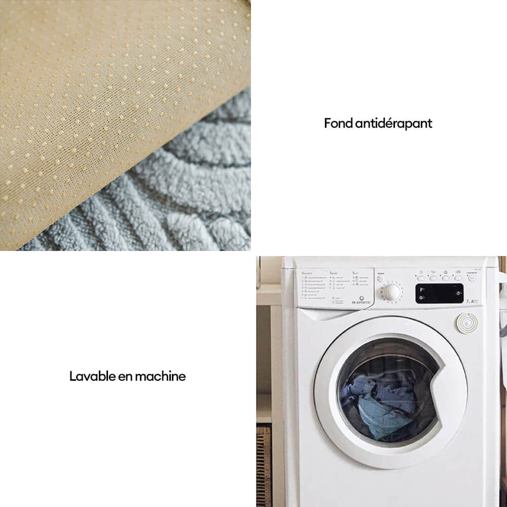 Housse de canapé moderne en peluche douce antidérapante motif géométrique