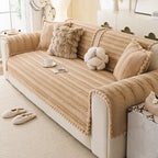 Housse de canapé en peluche chic et paresseuse pour l'hiver, protecteur de canapé, douce pour la peau.