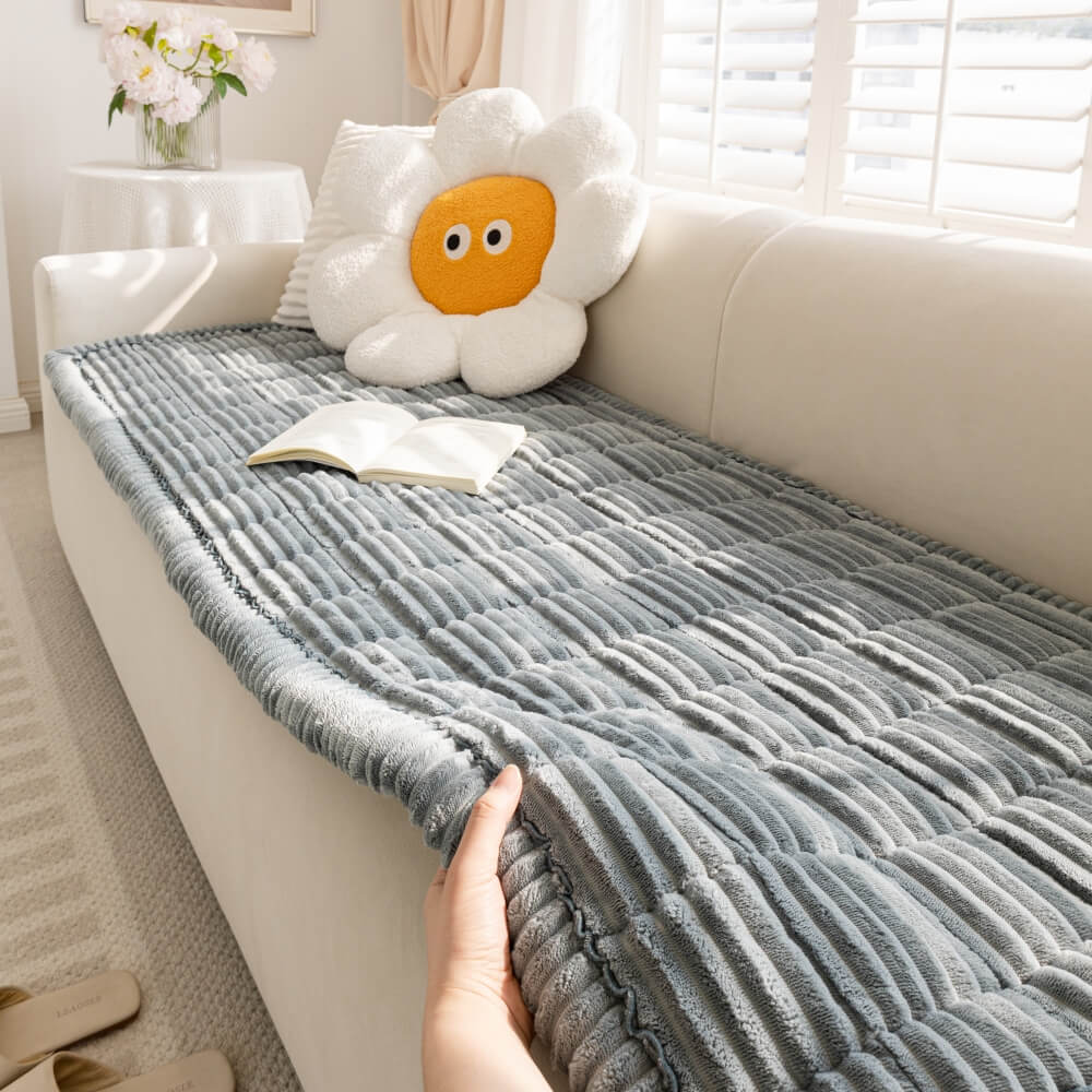 Tapis en flanelle douce et respirante pour animaux avec housse de canapé antidérapante