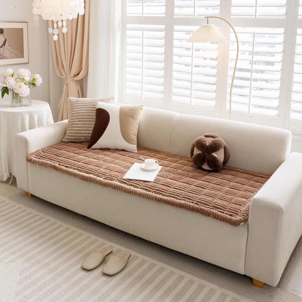 Tapis en flanelle douce et respirante pour animaux avec housse de canapé antidérapante