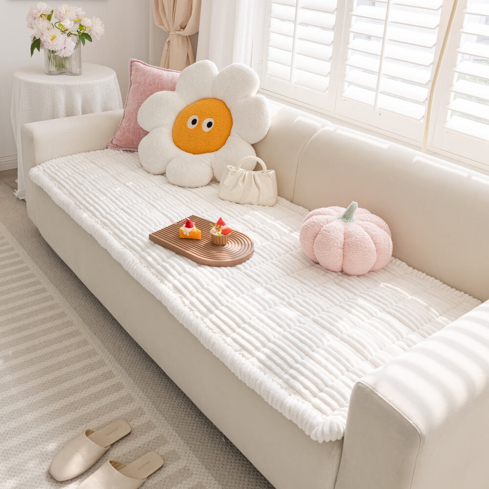 Tapis en flanelle douce et respirante pour animaux avec housse de canapé antidérapante