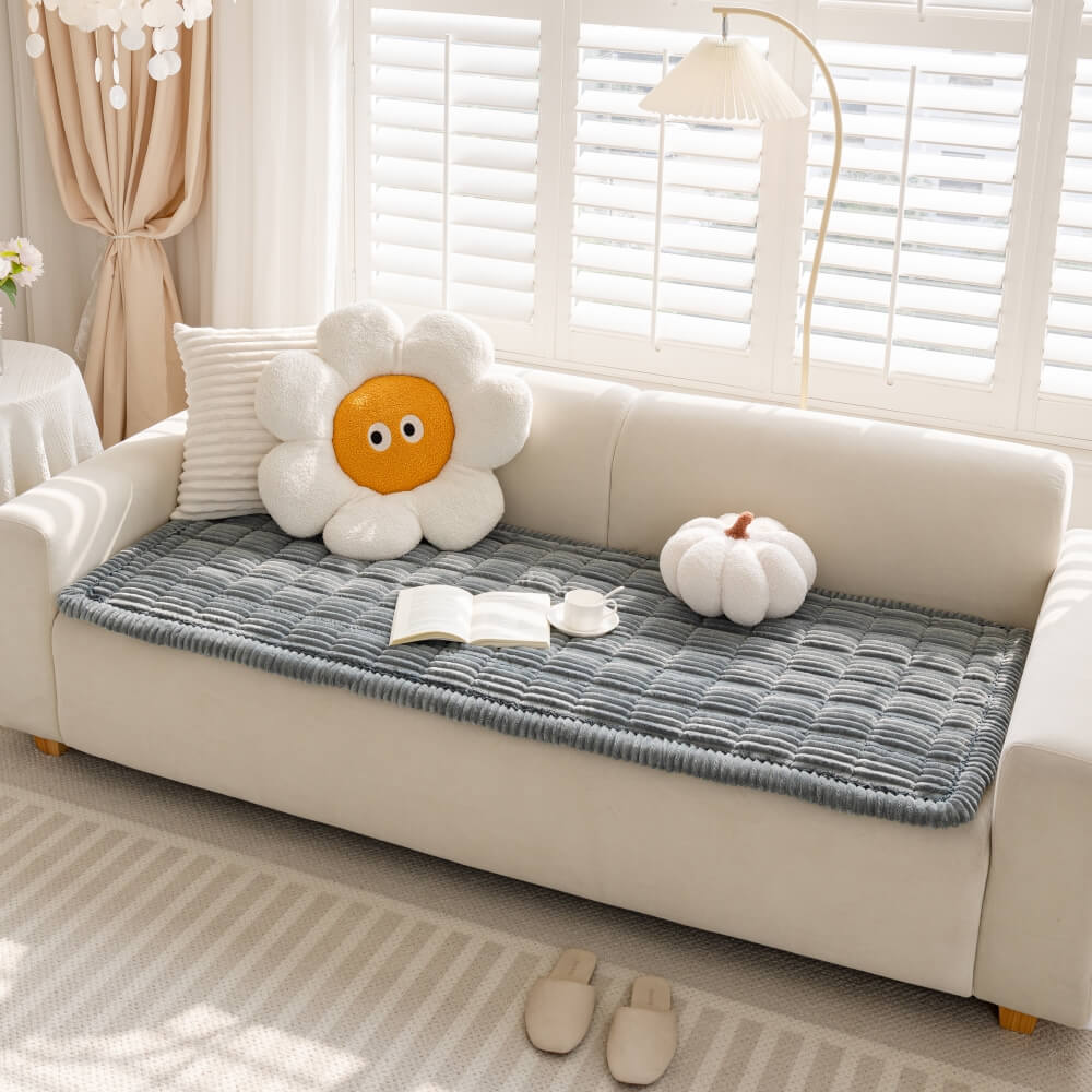 Tapis en flanelle douce et respirante pour animaux avec housse de canapé antidérapante