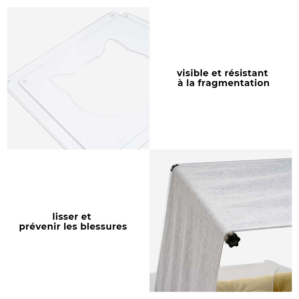 Maison d'intérieur en acrylique avec structure en bois massif pour chat