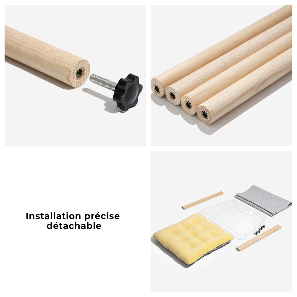 Maison d'intérieur en acrylique avec structure en bois massif pour chat