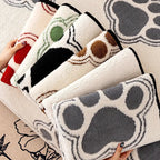 Housse de canapé en polaire douce avec empreinte de patte, antidérapante.