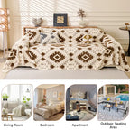 Couverture en tissu épais à motifs géométriques pour meubles