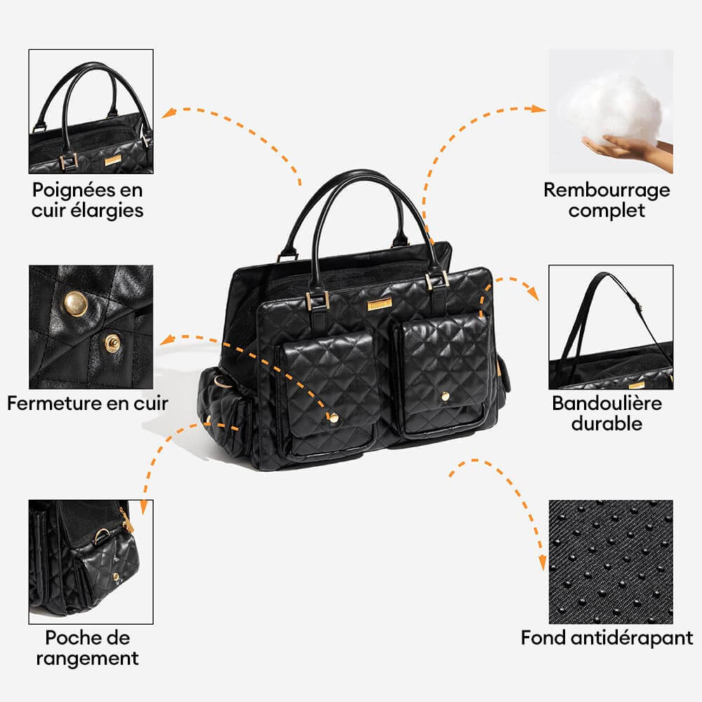 Sac de voyage pour chat partagé grand stylé multifonction - Queue errante