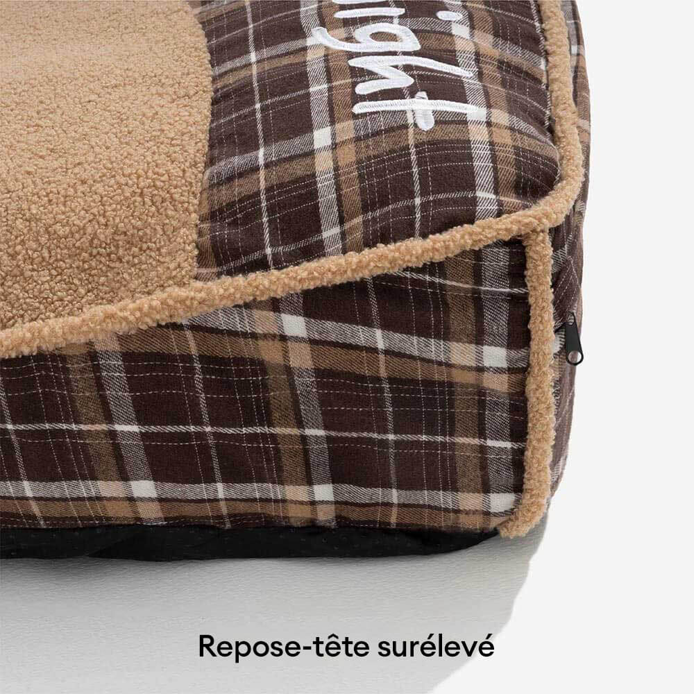 Lit rectangulaire extra-large pour chien en tissu Teddy fluffy lavable - Night-night