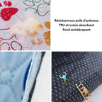 Housse de siège de voiture pour chien imprimée étanche réglable antidérapante