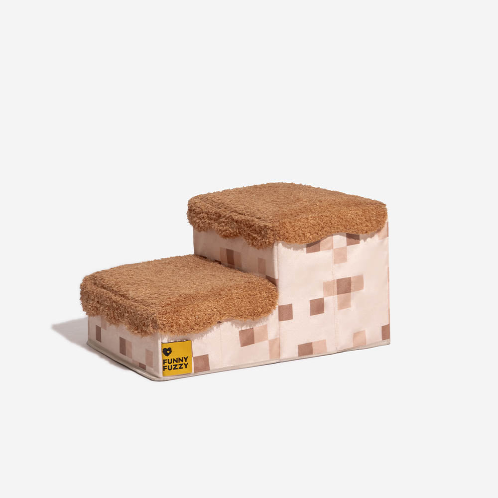 Escalier pliable pour animaux de compagnie fait main avec rangement - Blocky PawGame