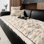 Couverture de canapé pour animaux en peluche rétro à motif diamant, résistante aux rayures et antidérapante.