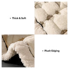 Couverture de canapé pour animaux en peluche rétro à motif diamant, résistante aux rayures et antidérapante.