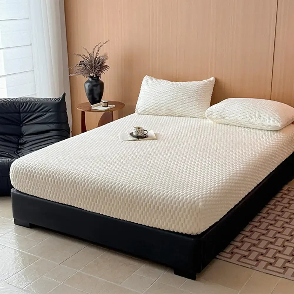 Housse de matelas en peluche douce et conviviale pour la peau, ensemble de draps-housses.