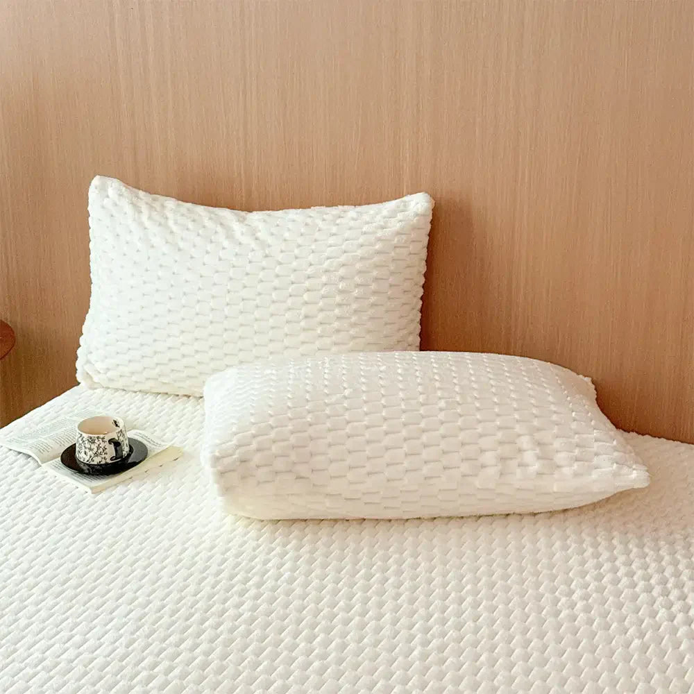 Housse de matelas en peluche douce et conviviale pour la peau, ensemble de draps-housses.