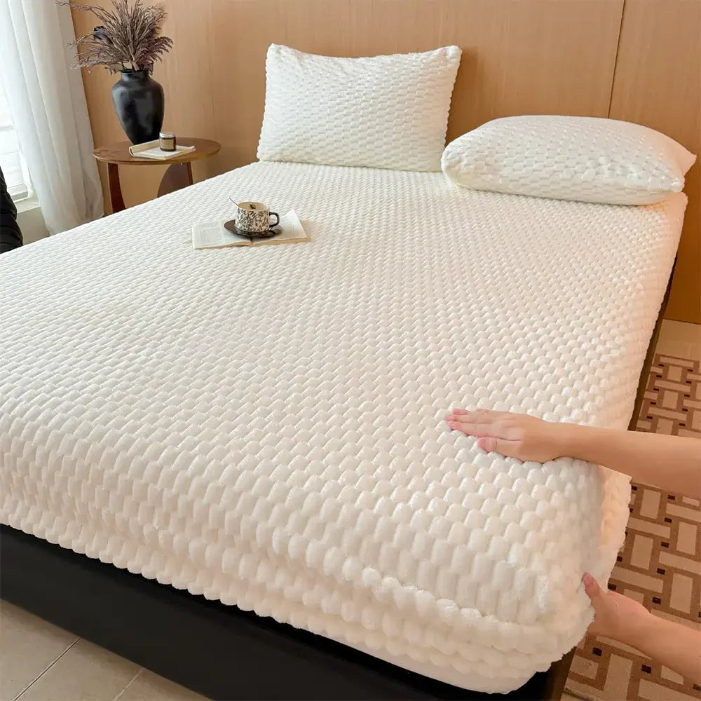 Housse de matelas en peluche douce et conviviale pour la peau, ensemble de draps-housses.
