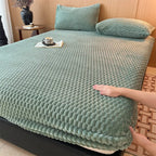 Housse de matelas en peluche douce et conviviale pour la peau, ensemble de draps-housses.