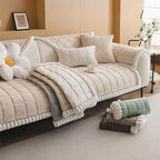 Housse de canapé simple en velours court carré protection antidérapante