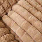 Lit pour chien peluche courte rayures carrées moelleux pour chiens petites et grandes tailles