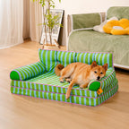 Canapé-lit pliable déperlant pour chien à rayures tendance - Sunny Siesta