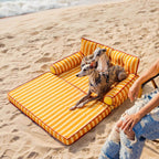 Canapé-lit pliable déperlant pour chien à rayures tendance - Sunny Siesta