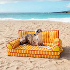 Canapé-lit pliable déperlant pour chien à rayures tendance - Sunny Siesta