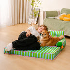 Canapé-lit pliable déperlant pour chien à rayures tendance - Sunny Siesta