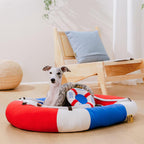 Lit pour animal en forme de bateau imperméable et rafraîchissant avec oreiller – Chill Raft