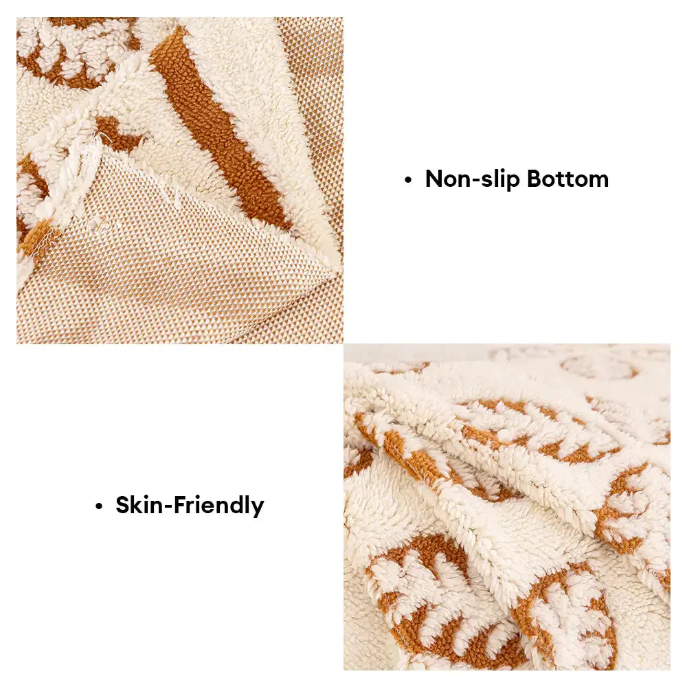 Couverture multi-usages en velours jacquard à motif de feuilles pour décoration de canapé