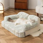 Lit chien douillet protection épines fausse laine d’agneau effet noué tendance