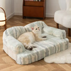 Lit chien douillet protection épines fausse laine d’agneau effet noué tendance