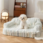 Lit chien douillet protection épines fausse laine d’agneau effet noué tendance