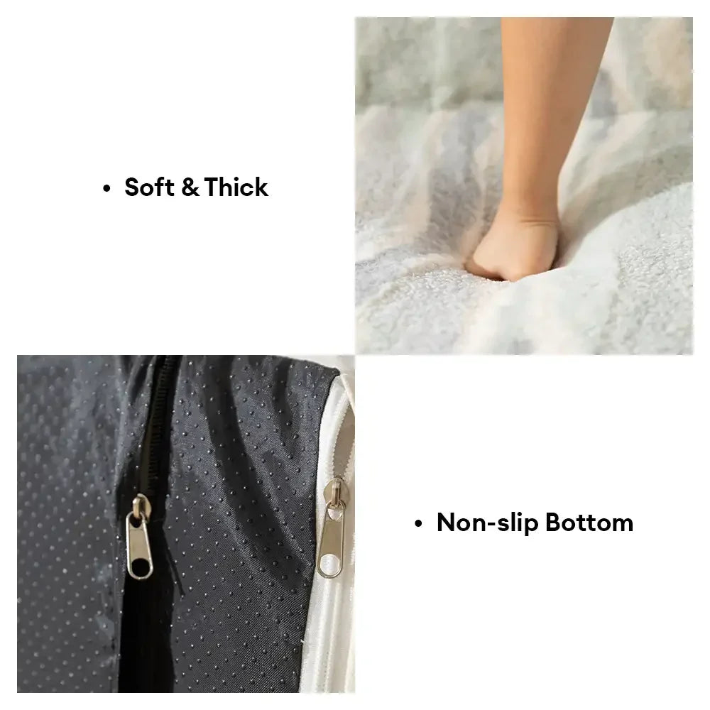 Lit chien douillet protection épines fausse laine d’agneau effet noué tendance