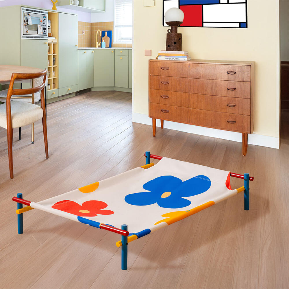 Lit élevé en aluminium avec imprimé estival - Paradis d'été