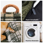 Canapé-lit pour chien et chat apaisant lavable à carreaux vintage