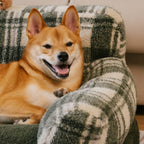 Canapé-lit pour chien et chat apaisant lavable à carreaux vintage