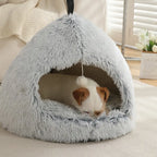 Caverne pour chat en peluche douillette et chaleureuse, lit pour chien