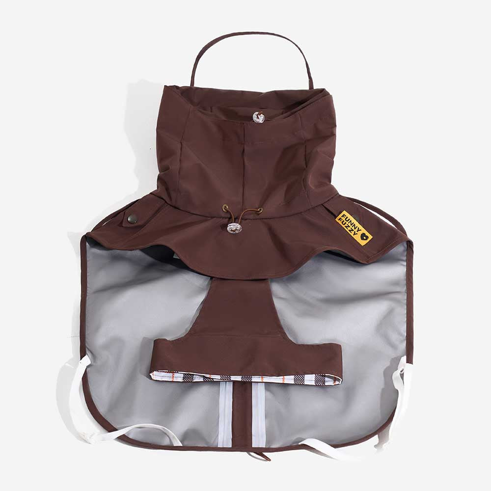 Imperméable ajustable pour chien à carreaux vintage protection contre les intempéries