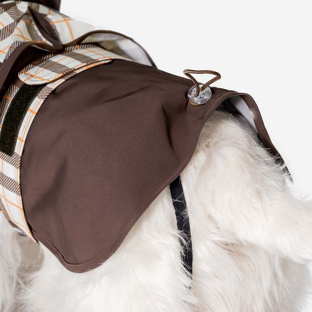 Imperméable ajustable pour chien à carreaux vintage protection contre les intempéries
