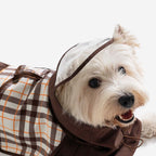 Imperméable ajustable pour chien à carreaux vintage protection contre les intempéries