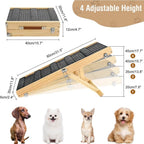 Rampe en bois pour chien réglable 4 hauteurs escaliers pliables pour chien