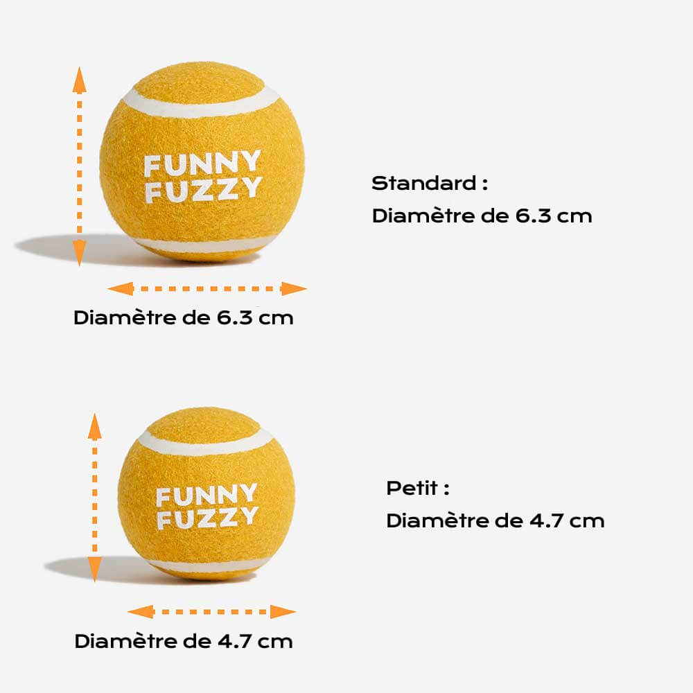 Jouet pour chien balle de tennis FUNNYFUZZY avec couineur et effet rebond