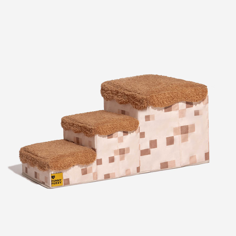 Escalier pliable pour animaux de compagnie fait main avec rangement - Blocky PawGame