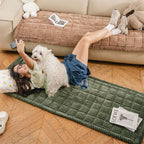 Housse de canapé en flanelle douce et respirante motif gaufre pour animaux confortable et cosy